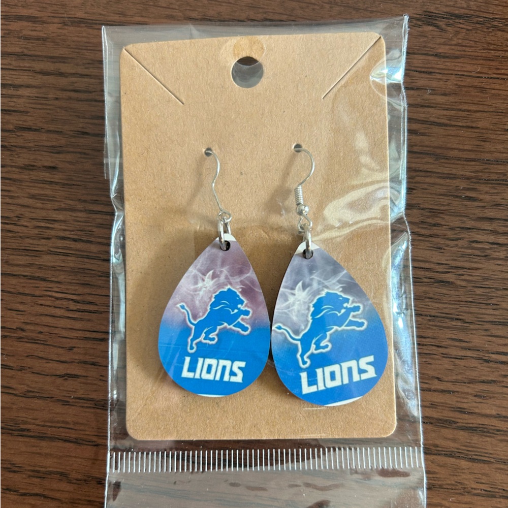 Detroit Lions Logo Earrings Never Worn